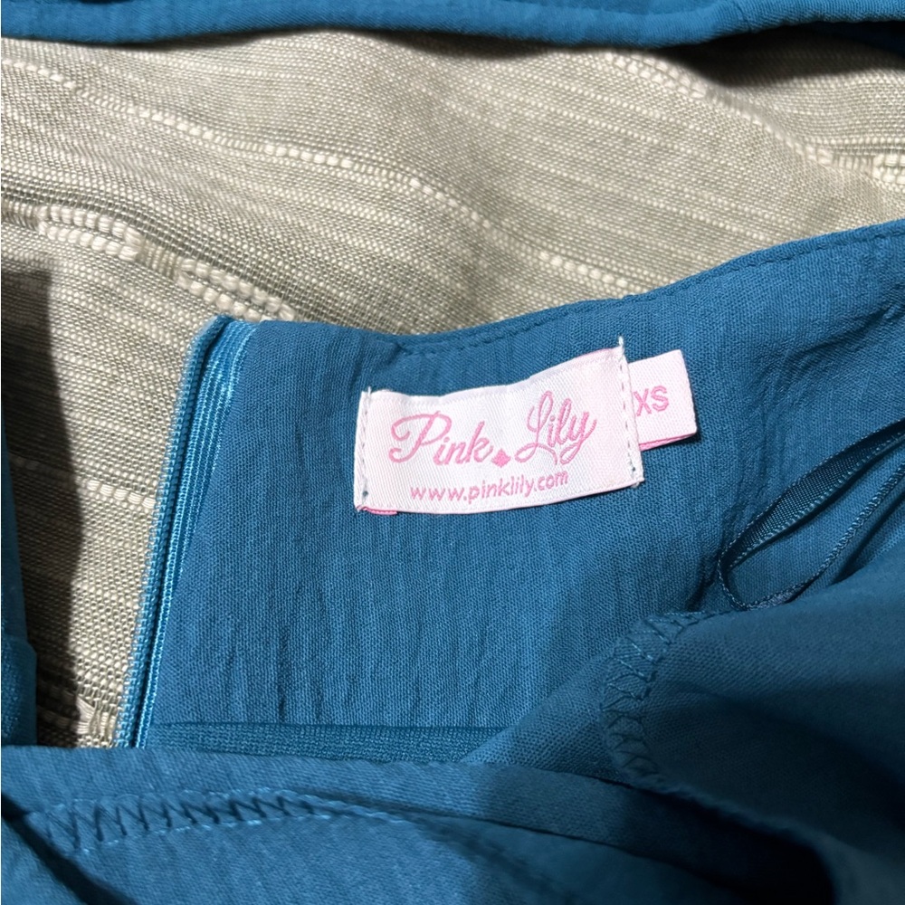 Pink Lily Meant to Be Blue Ruffle Two-Piece Set - Picture 3 of 6